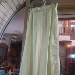 Real Comfort Women's 100% Linen Skirt XS 0-2 Lite Green